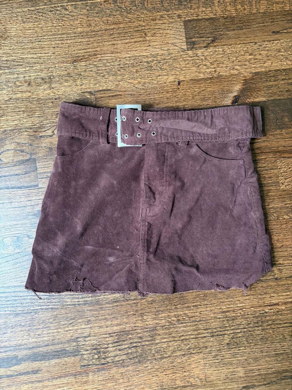 Forever 21 Corduroy Skirt Size S Brown Belted Mini